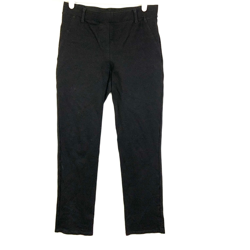 Quince Sz XS Black Ultra Stretch Straight Leg Ponte Knit Pull On Pants